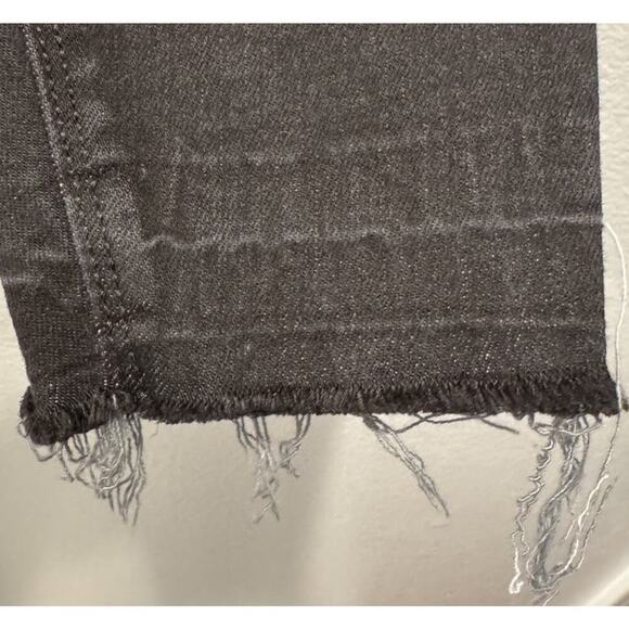 Spanx Size Medium Distressed Skinny Jeans Pull On Black Stretch Ankle - Picture 5 of 8